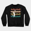 Volleyball Shirt In Retro Vintage Style Gift For V Crewneck Sweatshirt Official Volleyball Gifts Merch