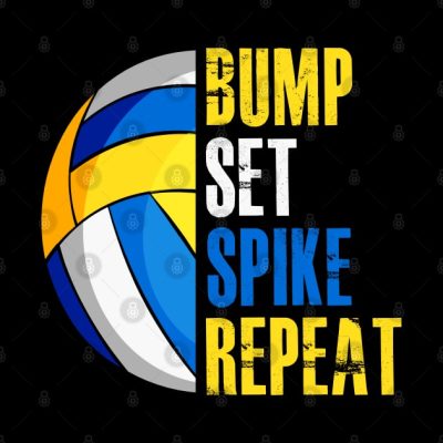 Bump Set Spike Repeat Volleyball Throw Pillow Official Volleyball Gifts Merch