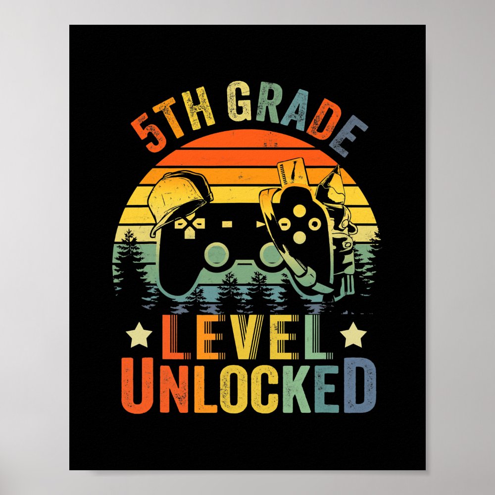 5th grade level unlocked video game back to poster rc4645d14b4504d4ca087f39d08bd0b5c wva 8byvr 1000 - Volleyball Gifts