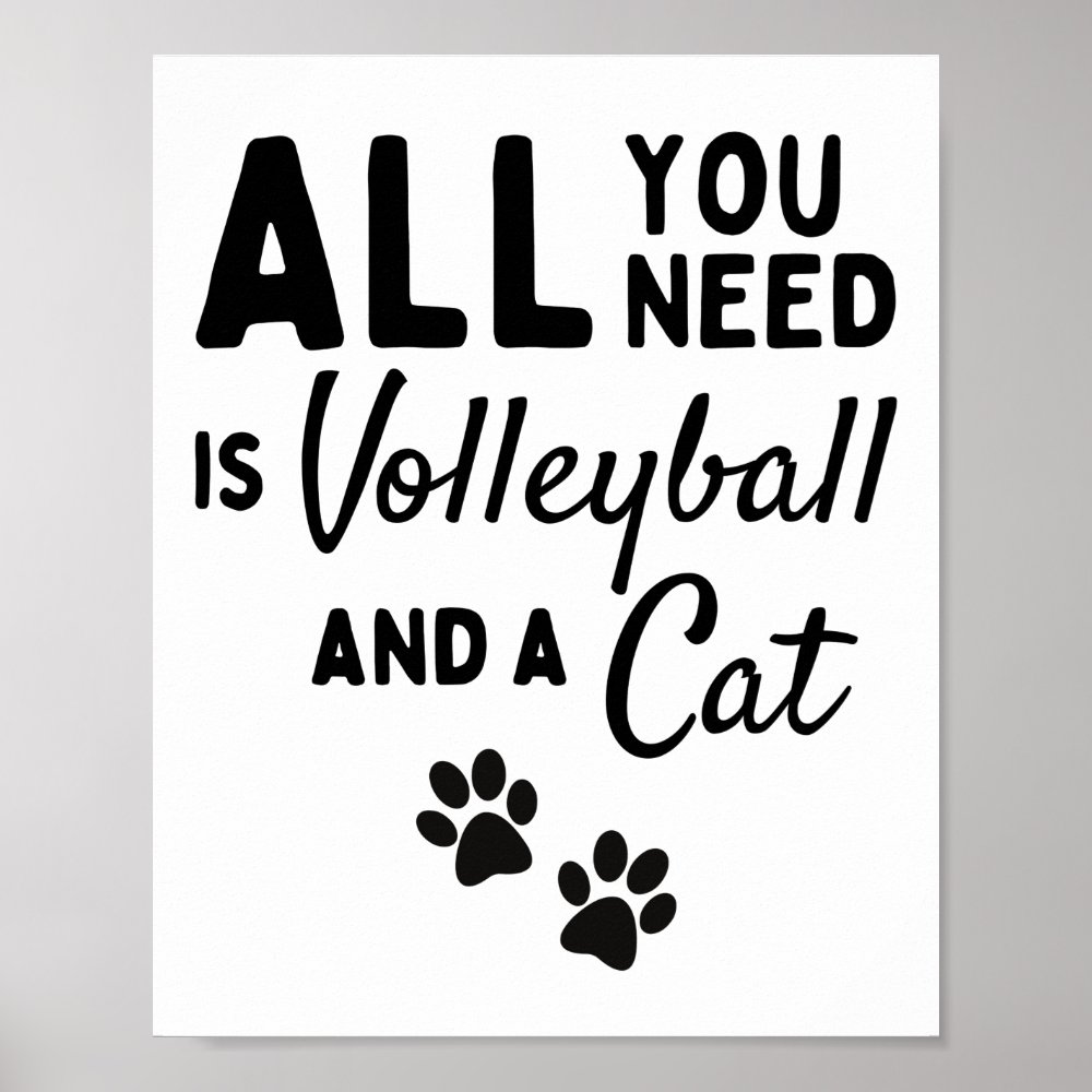 all you need is volleyball and a cat poster r7c5a564dd036435bb188a7003e32dcf5 wva 8byvr 1000 - Volleyball Gifts