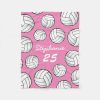 custom name volleyball pink fleece blanket r653f1f717a22481e8c0b585f3484a59b zkhkh 1000 - Volleyball Gifts