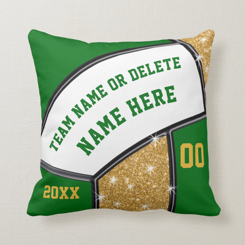 green white gold volleyball pillow personalized throw pillow r798ff2a7e1794a4db5babe503aab8203 6s309 8byvr 1000 - Volleyball Gifts