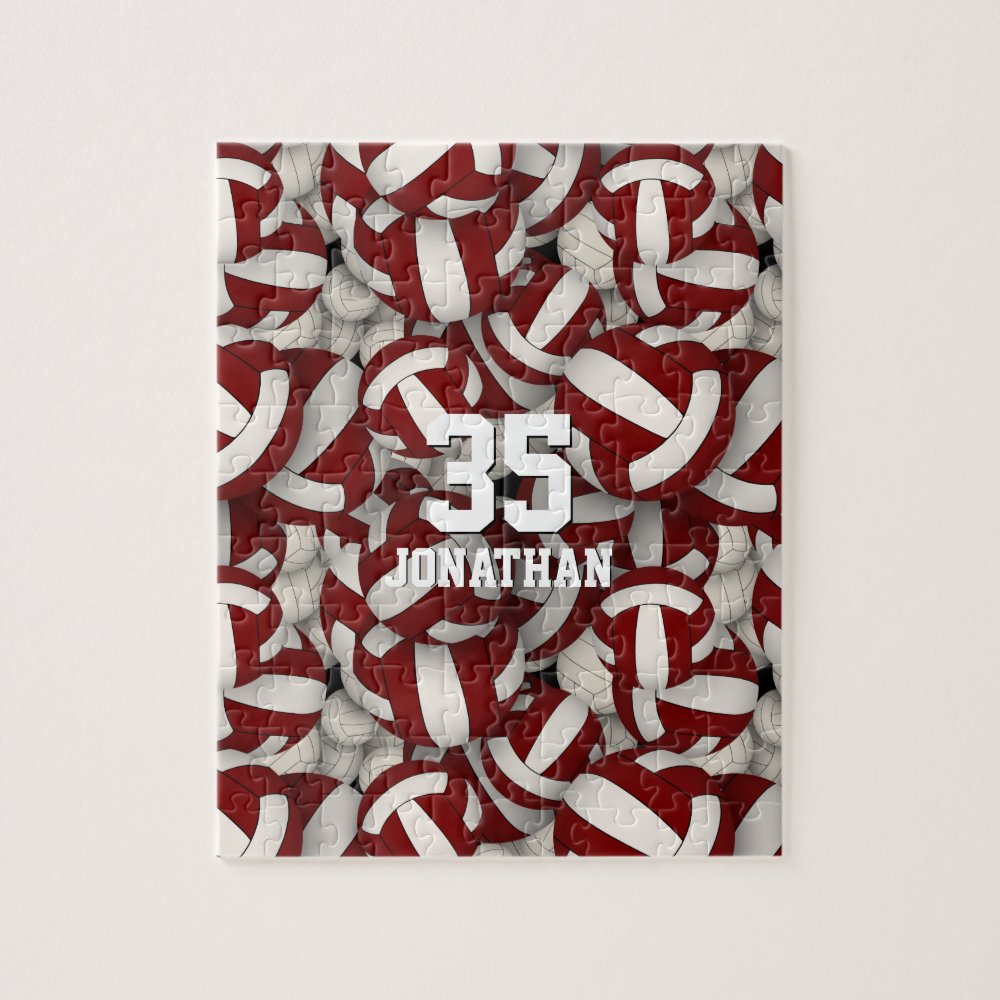 maroon white girls boys team colors volleyball jigsaw puzzle r87ff3012e6fd4c0ea90dd1248943bcb4 ambtl 8byvr 1000 - Volleyball Gifts