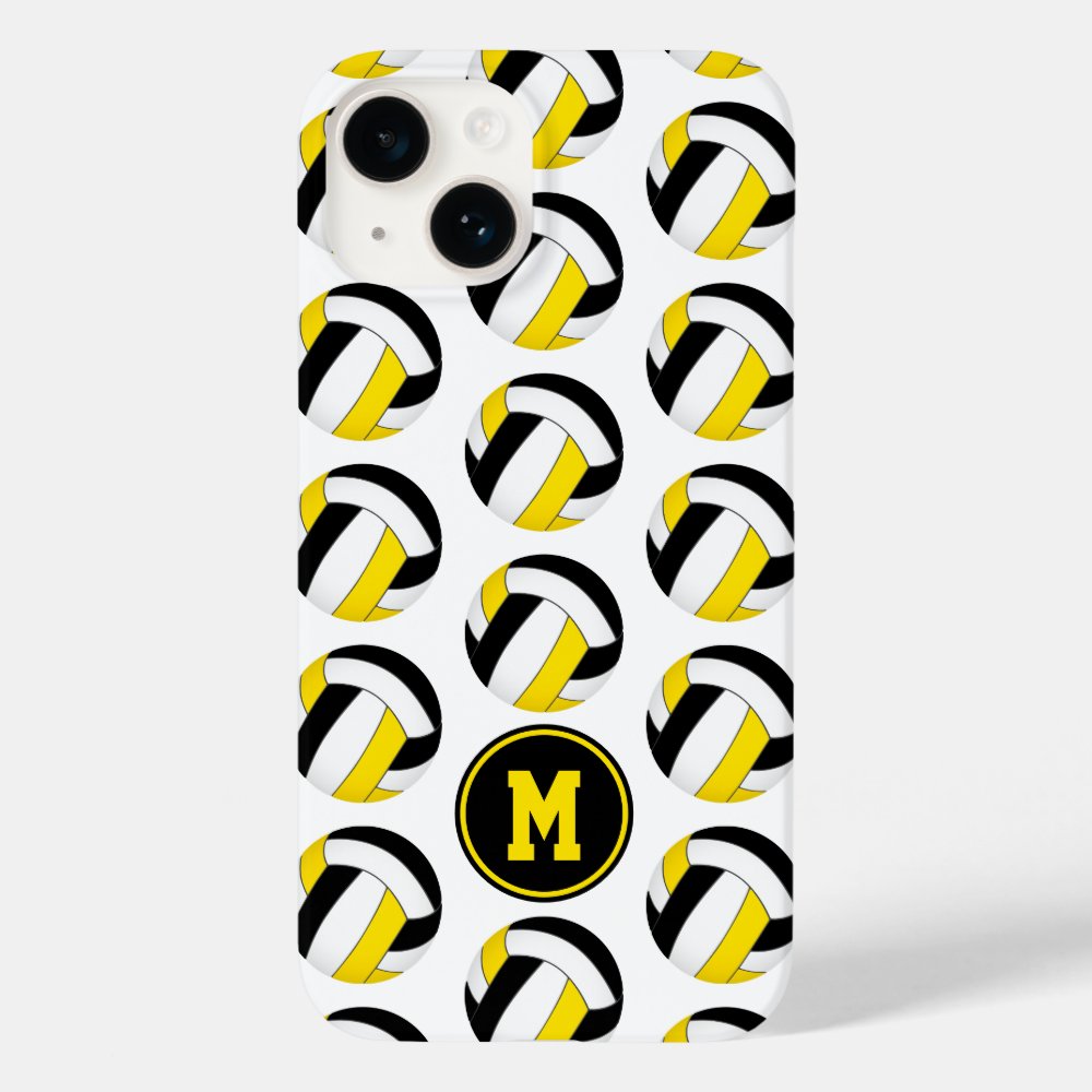 monogrammed black gold volleyballs pattern case mate iphone case r63182cbe77ea4858a284406682b7e633 s0dn6 1000 - Volleyball Gifts