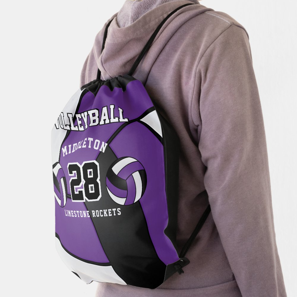 purple black white volleyball sport drawstring drawstring bag rdf287557f0e94917814506761d30327a qwkt5 1000 - Volleyball Gifts