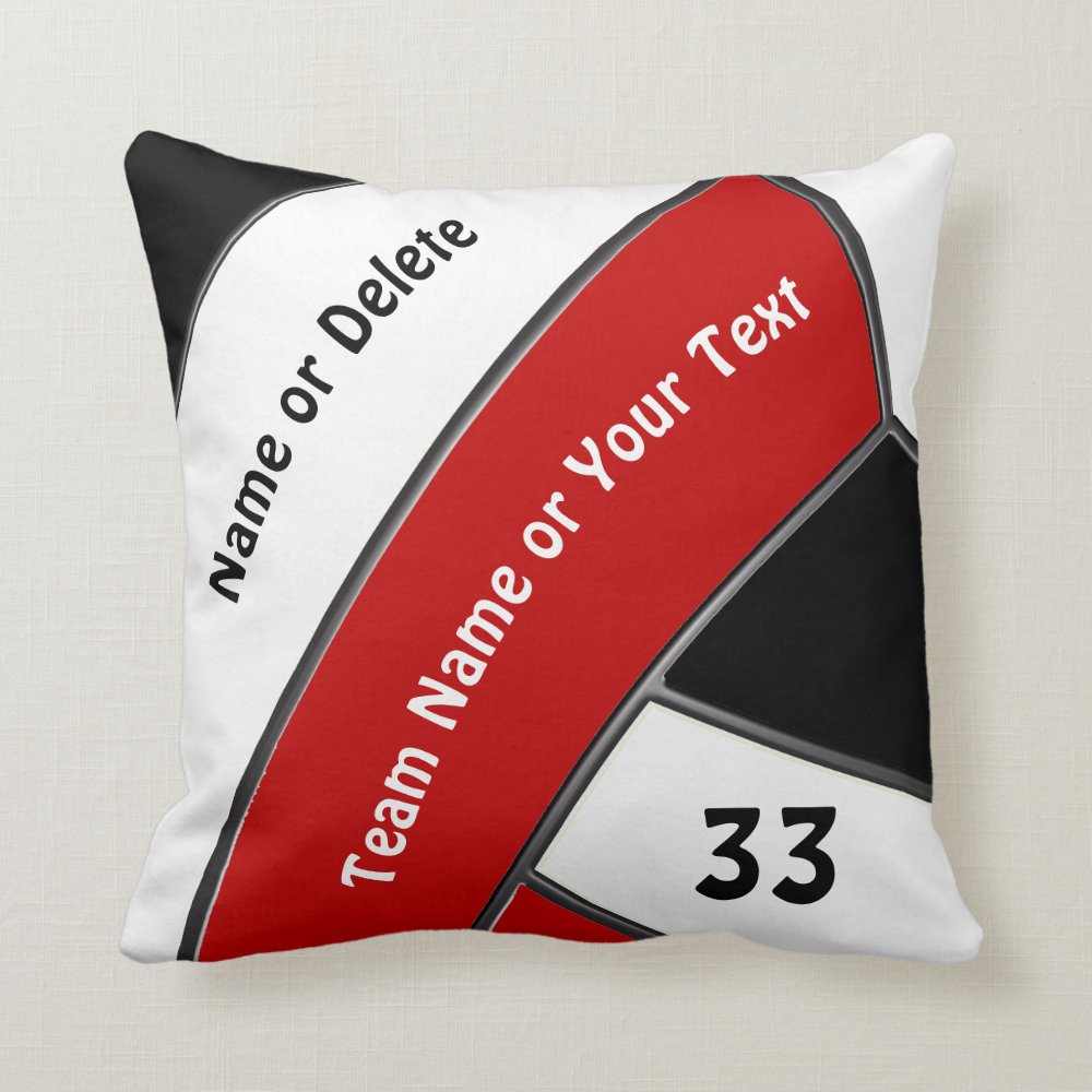 red black and white custom volleyball gift ideas throw pillow r887f4eb2de8144b1a289130eda0ed84d 6s309 8byvr 1000 - Volleyball Gifts