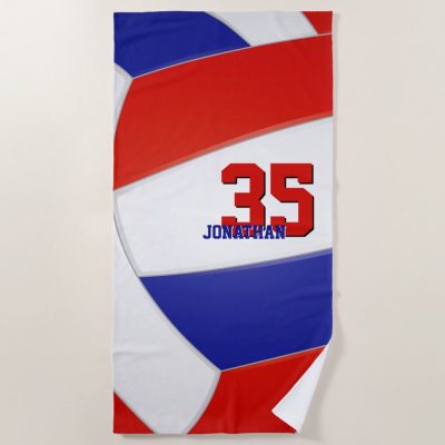 red white and blue boys volleyball personalized beach towel r6a07da48dc4b453186da017b010510d5 eapwm 1000 - Volleyball Gifts Store