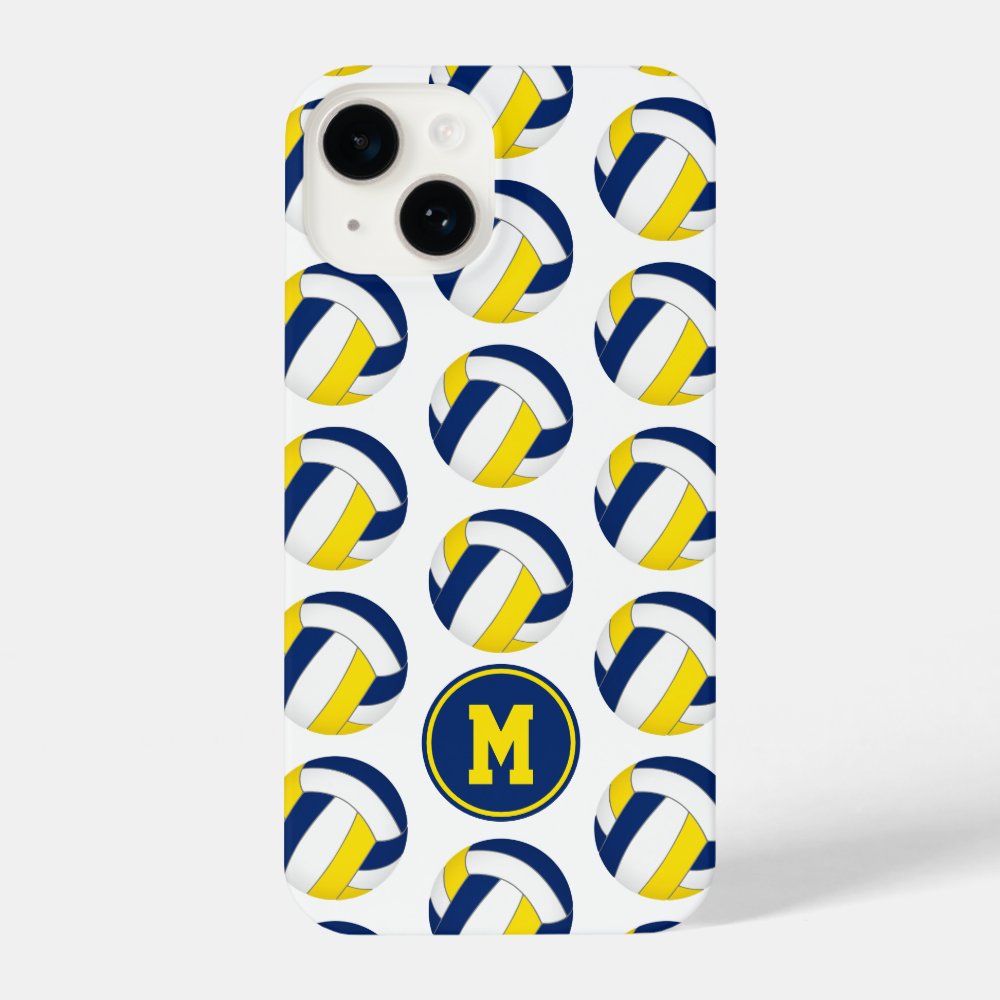 simple blue gold volleyballs pattern monogrammed iphone 14 case ra47d56f9f7cc49c28961aeccf518fc00 s0n7u 1000 - Volleyball Gifts