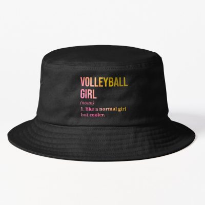 Volleyball Girl Definition In Watercolor Bucket Hat Official Volleyball Gifts Merch