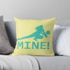 Fun Distressed Style Mine! Volleyball Player Throw Pillow Official Volleyball Gifts Merch