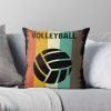 Vintage Retro Volleyball Throw Pillow Official Volleyball Gifts Merch