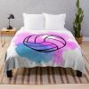 Volleyball Watercolor Throw Blanket Official Volleyball Gifts Merch