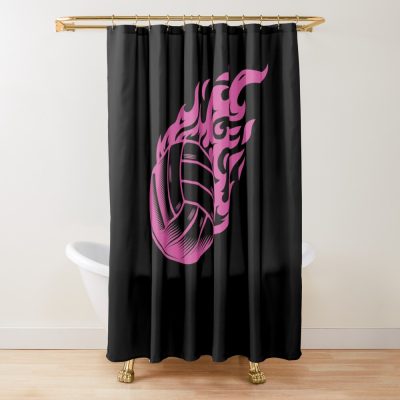 Pink Volleyball Shower Curtain Official Volleyball Gifts Merch