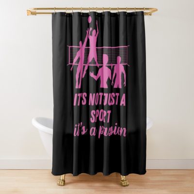 Pink Volleyball Shower Curtain Official Volleyball Gifts Merch