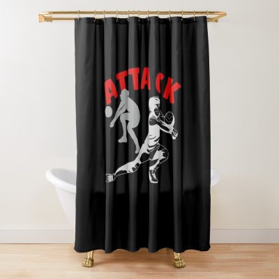 Volleyball Attack Shower Curtain Official Volleyball Gifts Merch