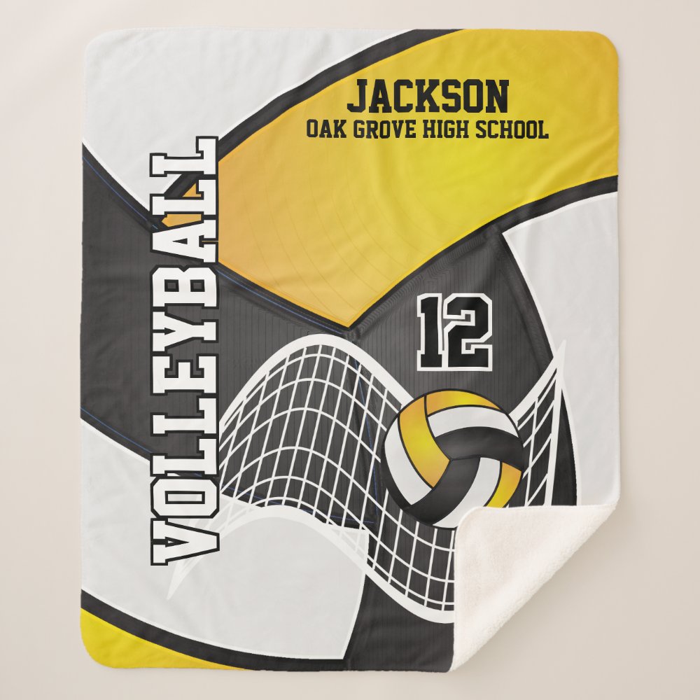 volleyball in black gold yellow and white sherpa blanket r4a2d2c1e1f5342cda8d89a99f0f1b029 ejsci 1000 - Volleyball Gifts