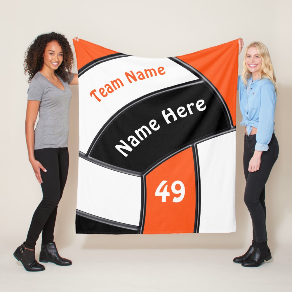 volleyball throw blankets orange white and black - Volleyball Gifts