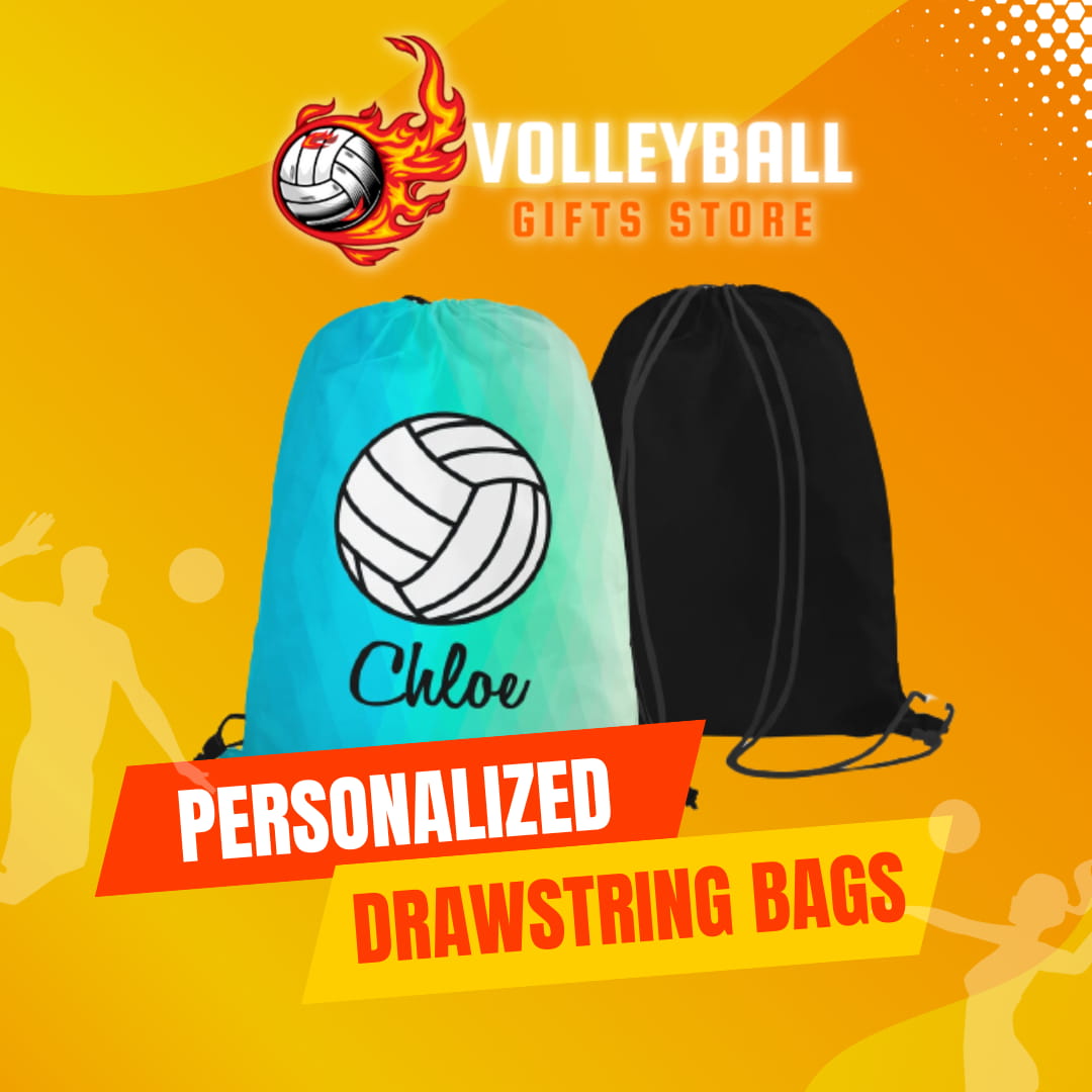 Personalized Volleyball Drawstring Bags