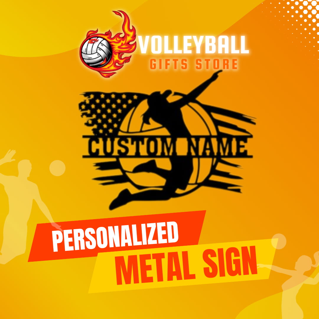 Personalized Volleyball Metal Sign