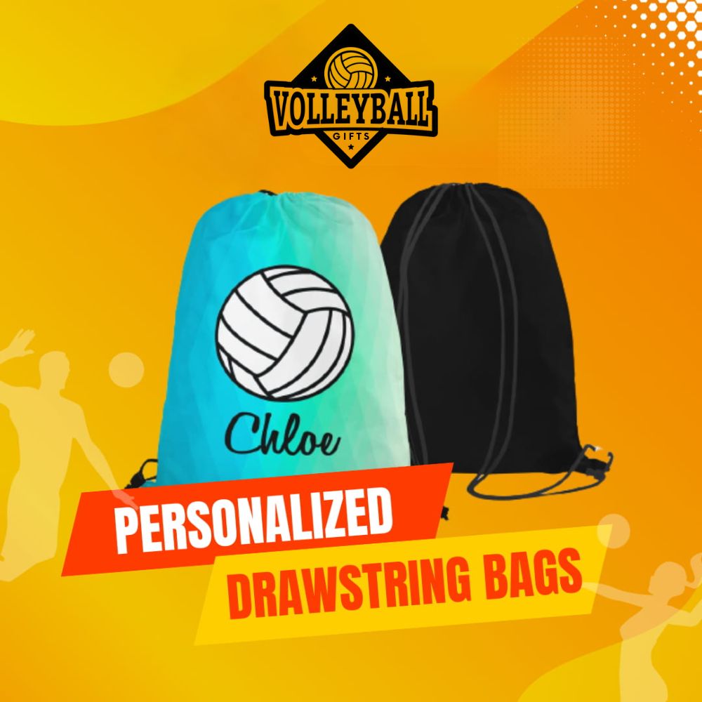 Volleyball Gifts Personalized Drawstring Bags - Volleyball Gifts